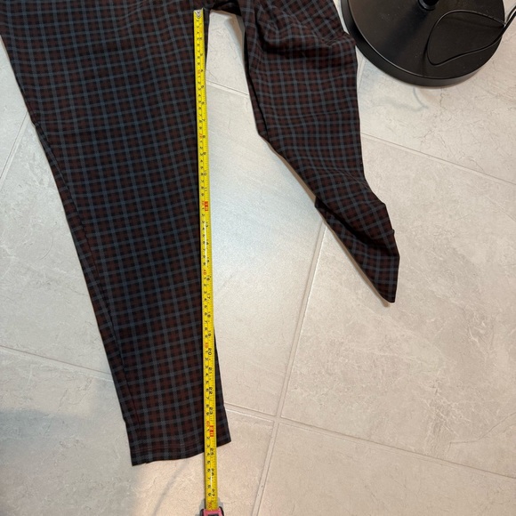 LOFT Women's Burgundy Plaid Checkered Leggings - Picture 5 of 6